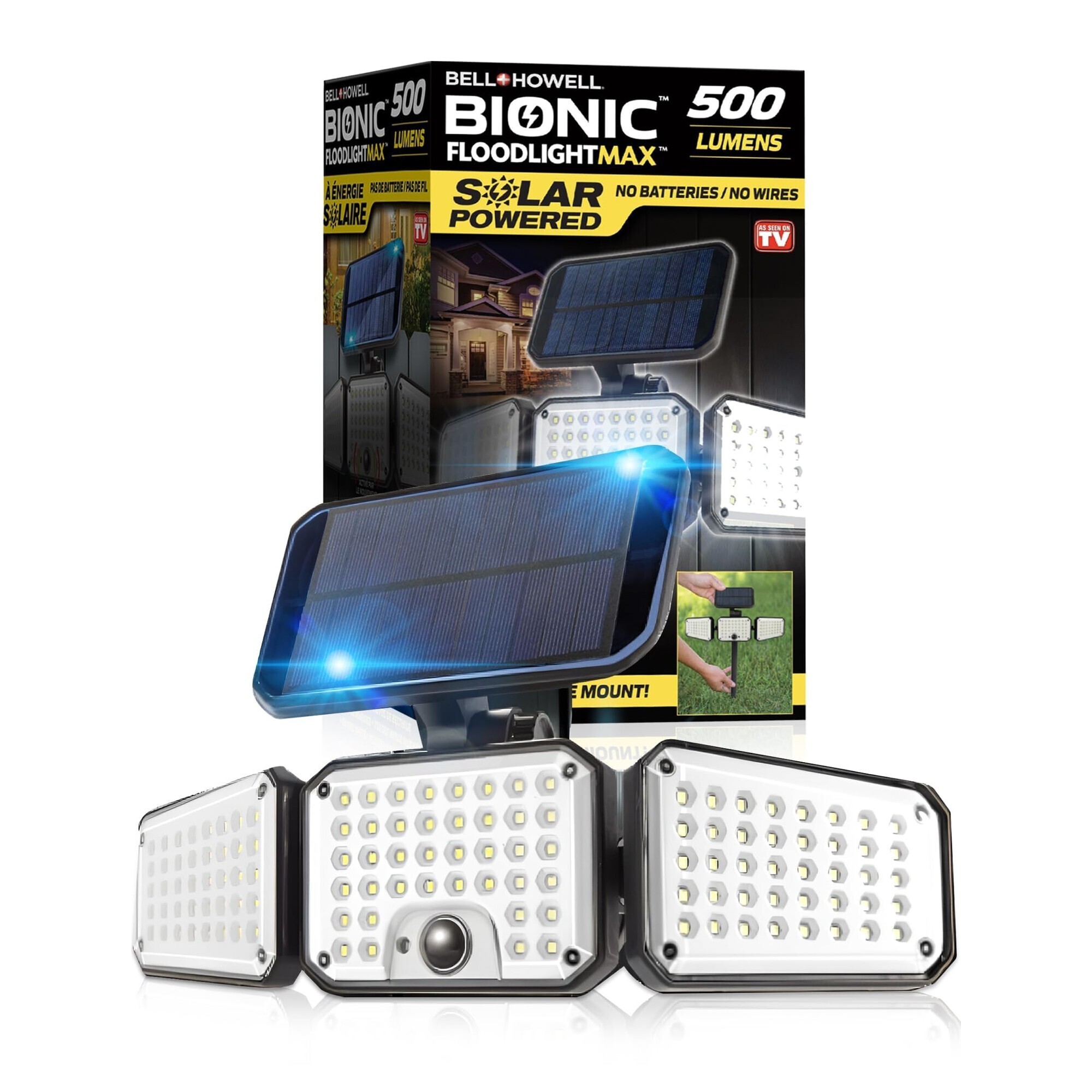 Bell + Howell Bionic 23 in. Motion Sensor Flood Light, 500 Lumen, Black